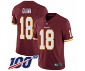 Men's Washington Redskins #18 Trey Quinn Burgundy Red Team Color Vapor Untouchable Limited Player 100th Season Football Jersey