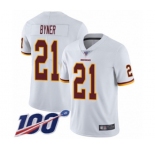 Men's Washington Redskins #21 Earnest Byner White Vapor Untouchable Limited Player 100th Season Football Jersey