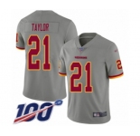 Men's Washington Redskins #21 Sean Taylor Limited Gray Inverted Legend 100th Season Football Jersey