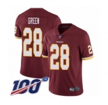 Men's Washington Redskins #28 Darrell Green Burgundy Red Team Color Vapor Untouchable Limited Player 100th Season Football Jersey