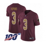Men's Washington Redskins #3 Dustin Hopkins Burgundy Red Gold Number Alternate 80TH Anniversary Vapor Untouchable Limited Player 100th Season Football Jers