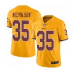 Men's Washington Redskins #34 Montae Nicholson Limited Gold Rush Vapor Untouchable Football Jersey