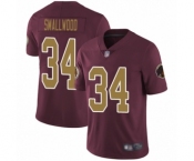 Men's Washington Redskins #34 Wendell Smallwood Burgundy Red Gold Number Alternate 80TH Anniversary Vapor Untouchable Limited Player Football Jersey
