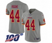 Men's Washington Redskins #44 John Riggins Limited Gray Inverted Legend 100th Season Football Jersey