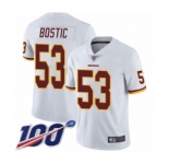 Men's Washington Redskins #53 Jon Bostic White Vapor Untouchable Limited Player 100th Season Football Jersey