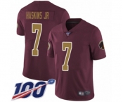 Men's Washington Redskins #7 Dwayne Haskins Burgundy Red Gold Number Alternate 80TH Anniversary Vapor Untouchable Limited Player 100th Season Jersey