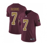Men's Washington Redskins #7 Dwayne Haskins Burgundy Red Gold Number Alternate 80TH Anniversary Vapor Untouchable Limited Player Football Jersey