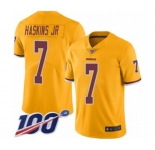 Men's Washington Redskins #7 Dwayne Haskins Limited Gold Rush Vapor Untouchable 100th Season Football Jerseys