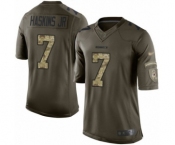 Men's Washington Redskins #7 Dwayne Haskins Limited Green Salute to Service Football Jersey
