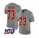 Men's Washington Redskins #73 Chase Roullier Limited Gray Inverted Legend 100th Season Football Jersey