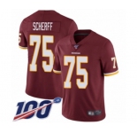 Men's Washington Redskins #75 Brandon Scherff Burgundy Red Team Color Vapor Untouchable Limited Player 100th Season Football Jersey