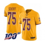 Men's Washington Redskins #75 Brandon Scherff Limited Gold Rush Vapor Untouchable 100th Season Football Jersey