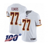 Men's Washington Redskins #77 Ereck Flowers White Vapor Untouchable Limited Player 100th Season Football Jersey