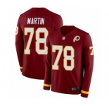 Men's Washington Redskins #78 Wes Martin Limited Burgundy Therma Long Sleeve Football Jersey