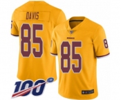 Men's Washington Redskins #85 Vernon Davis Limited Gold Rush Vapor Untouchable 100th Season Football Jersey