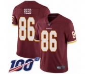 Men's Washington Redskins #86 Jordan Reed Burgundy Red Team Color Vapor Untouchable Limited Player 100th Season Football Jersey