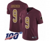 Men's Washington Redskins #9 Sonny Jurgensen Burgundy Red Gold Number Alternate 80TH Anniversary Vapor Untouchable Limited Player 100th Season Football Jer