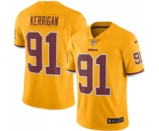 Men's Washington Redskins #91 Ryan Kerrigan Limited Gold Rush Vapor Untouchable Football Jersey