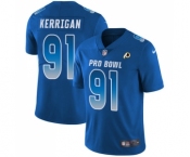 Men's Washington Redskins #91 Ryan Kerrigan Limited Royal Blue NFC 2019 Pro Bowl Football Jersey