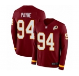 Men's Washington Redskins #94 Da'Ron Payne Limited Burgundy Therma Long Sleeve Football Jersey
