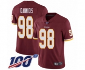 Men's Washington Redskins #98 Matt Ioannidis Burgundy Red Team Color Vapor Untouchable Limited Player 100th Season Football Jersey