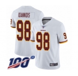 Men's Washington Redskins #98 Matt Ioannidis White Vapor Untouchable Limited Player 100th Season Football Jersey