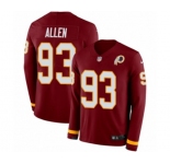 Nike Washington Redskins #93 Jonathan Allen Limited Burgundy Therma Long Sleeve NFL Jersey