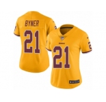 Women Nike Washington Redskins #21 Earnest Byner Limited Gold Rush Vapor Untouchable NFL Jersey
