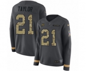Women Nike Washington Redskins #21 Sean Taylor Limited Black Salute to Service Therma Long Sleeve NFL Jersey