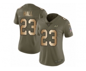 Women Nike Washington Redskins #23 DeAngelo Hall Limited Olive Gold 2017 Salute to Service NFL Jersey