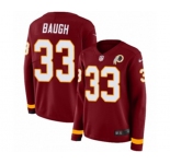 Women Nike Washington Redskins #33 Sammy Baugh Limited Burgundy Therma Long Sleeve NFL Jersey