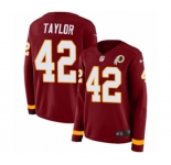 Women Nike Washington Redskins #42 Charley Taylor Limited Burgundy Therma Long Sleeve NFL Jersey