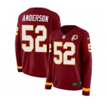 Women Nike Washington Redskins #52 Ryan Anderson Limited Burgundy Therma Long Sleeve NFL Jersey