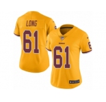 Women Nike Washington Redskins #61 Spencer Long Limited Gold Rush Vapor Untouchable NFL Jersey