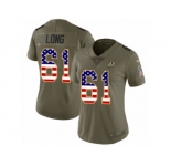 Women Nike Washington Redskins #61 Spencer Long Limited Olive USA Flag 2017 Salute to Service NFL Jersey