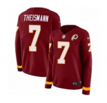 Women Nike Washington Redskins #7 Joe Theismann Limited Burgundy Therma Long Sleeve NFL Jersey