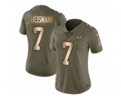 Women Nike Washington Redskins #7 Joe Theismann Limited Olive Gold 2017 Salute to Service NFL Jersey