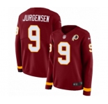Women Nike Washington Redskins #9 Sonny Jurgensen Limited Burgundy Therma Long Sleeve NFL Jersey
