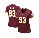 Women Nike Washington Redskins #93 Jonathan Allen Burgundy Red Team Color Stitched NFL Elite Jersey
