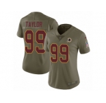 Women Nike Washington Redskins #99 Phil Taylor Limited Olive 2017 Salute to Service NFL Jersey