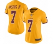 Women Washington Redskins #7 Dwayne Haskins Limited Gold Rush Vapor Untouchable Football Jersey