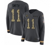 Women's Nike Washington Redskins #11 Alex Smith Limited Black Salute to Service Therma Long Sleeve NFL Jersey