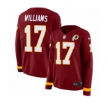 Women's Nike Washington Redskins #17 Doug Williams Limited Burgundy Therma Long Sleeve NFL Jersey