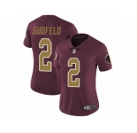 Women's Nike Washington Redskins #2 Nate Sudfeld Vapor Untouchable Limited Burgundy Red Gold Number Alternate 80TH Anniversary NFL Jersey