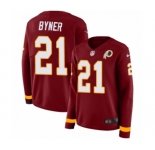 Women's Nike Washington Redskins #21 Earnest Byner Limited Burgundy Therma Long Sleeve NFL Jersey