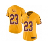 Women's Nike Washington Redskins #23 DeAngelo Hall Limited Gold Rush NFL Jersey
