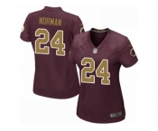 Women's Nike Washington Redskins #24 Josh Norman Game Burgundy Red Gold Number Alternate 80TH Anniversary NFL Jersey