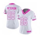 Women's Nike Washington Redskins #26 Adrian Peterson Limited White Pink Rush Fashion NFL Jersey