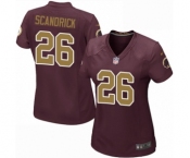 Women's Nike Washington Redskins #26 Orlando Scandrick Game Burgundy Red Gold Number Alternate 80TH Anniversary NFL Jersey