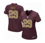 Women's Nike Washington Redskins #29 Derrius Guice Game Burgundy Red Gold Number Alternate 80TH Anniversary NFL Jersey
